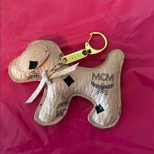 MCM Pink Dog Bag Charm